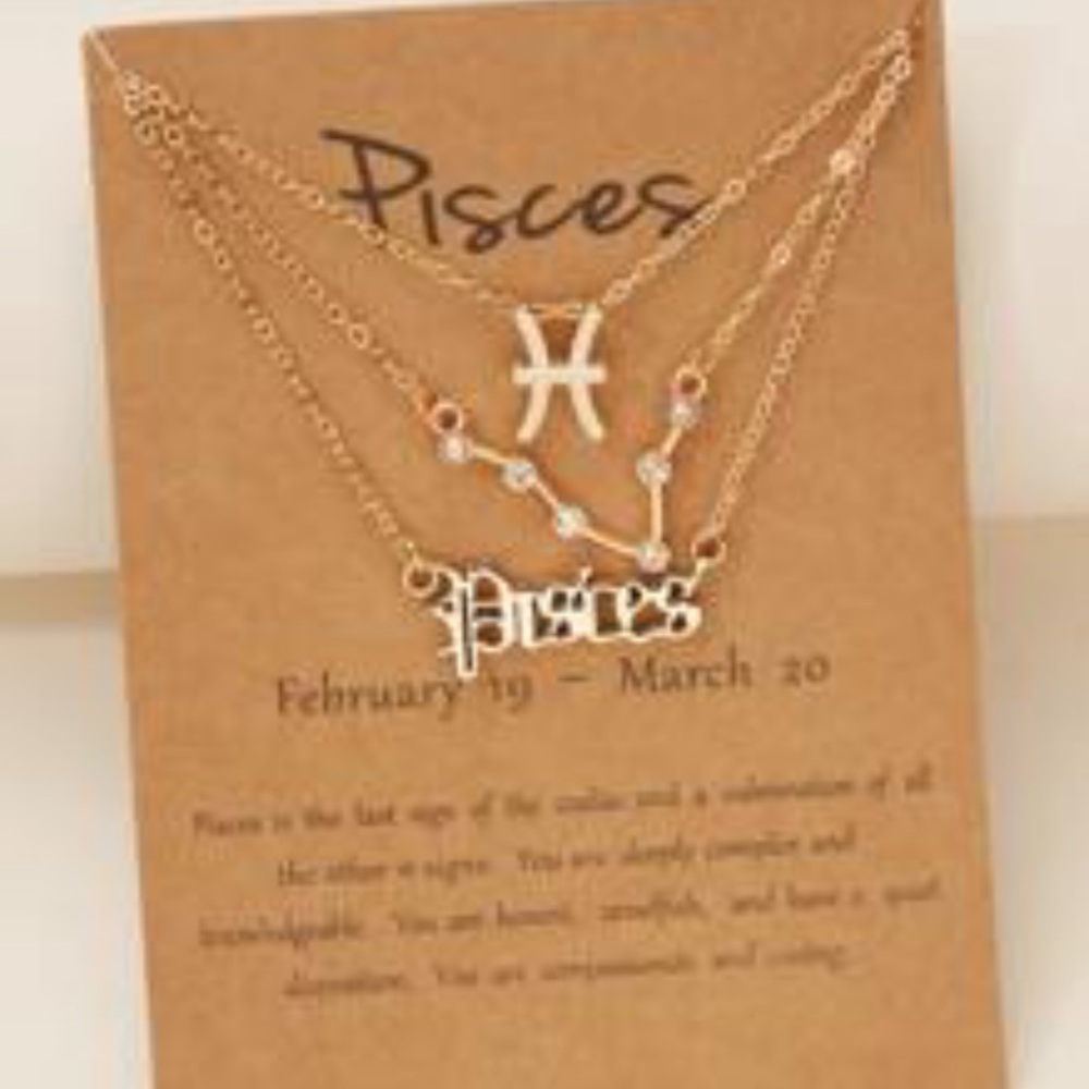 BNWT Gold 3pcs pisces necklace